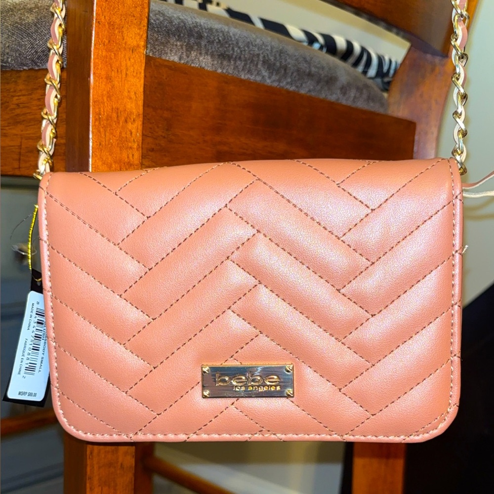 NWT bebe Los Angeles Sophia Crossbody Bag WBE01-123 Dark Blush.